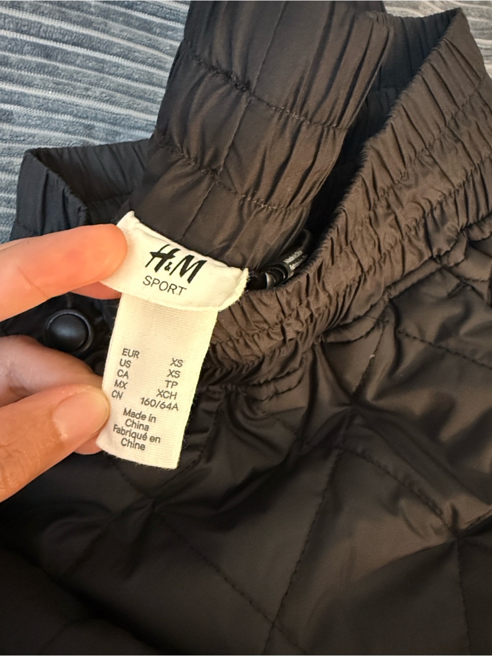 H&M Quilted Insulated Black Snow Pants